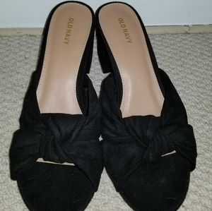 Old Navy black peep toe, thick heel